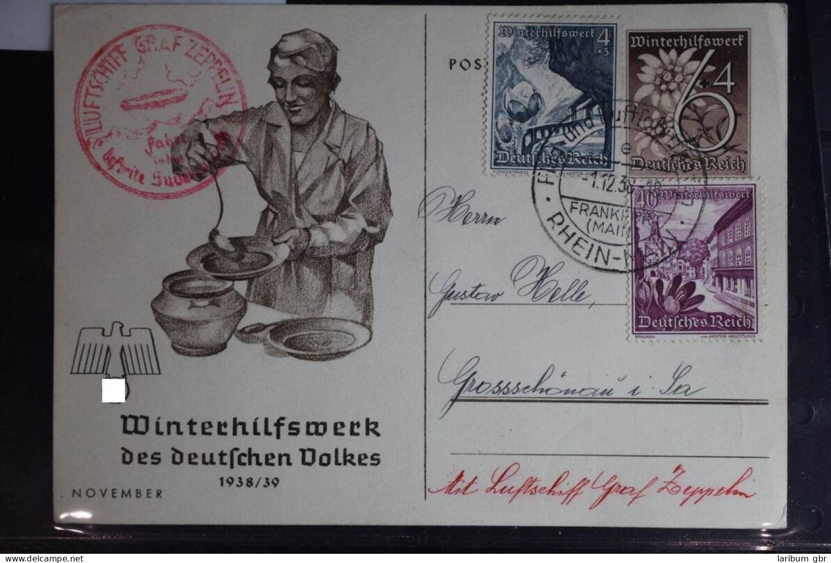 Deutsches Reich P274, 683 U.a. Auf Postkarte Zeppelinfahrt #BB834 - Sonstige & Ohne Zuordnung