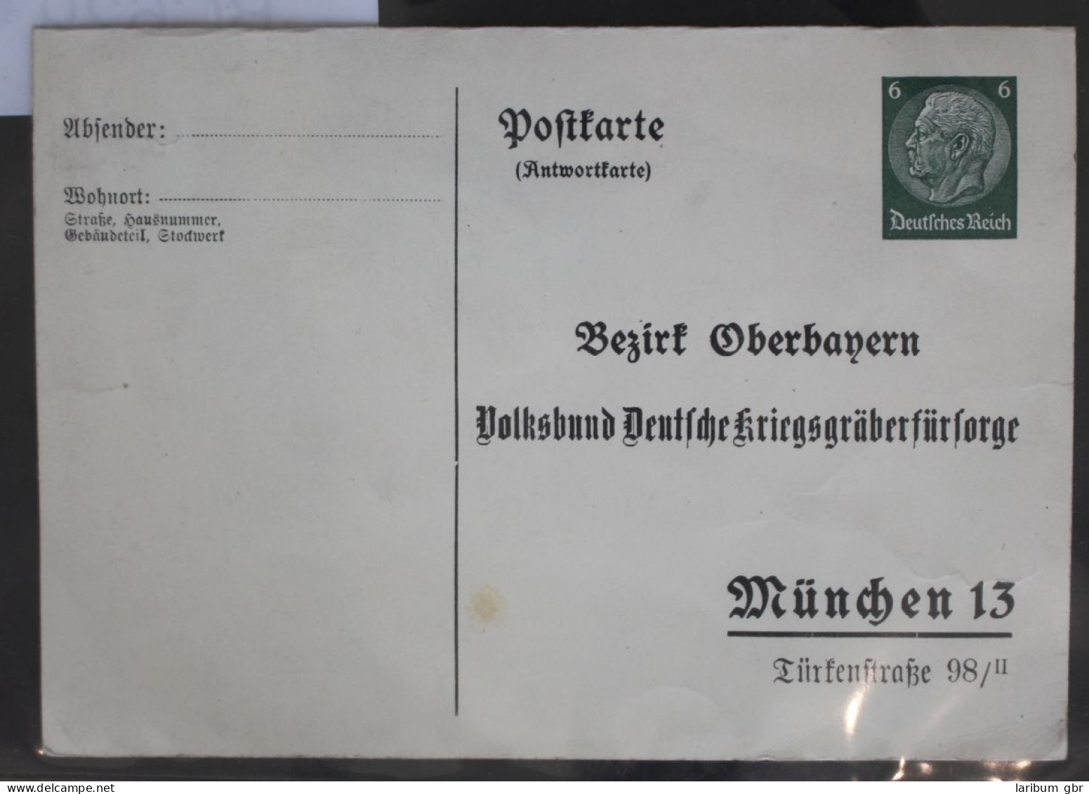 Deutsches Reich PP128/B2 Als Ganzsache Bez. Oberbayern #BC629 - Other & Unclassified