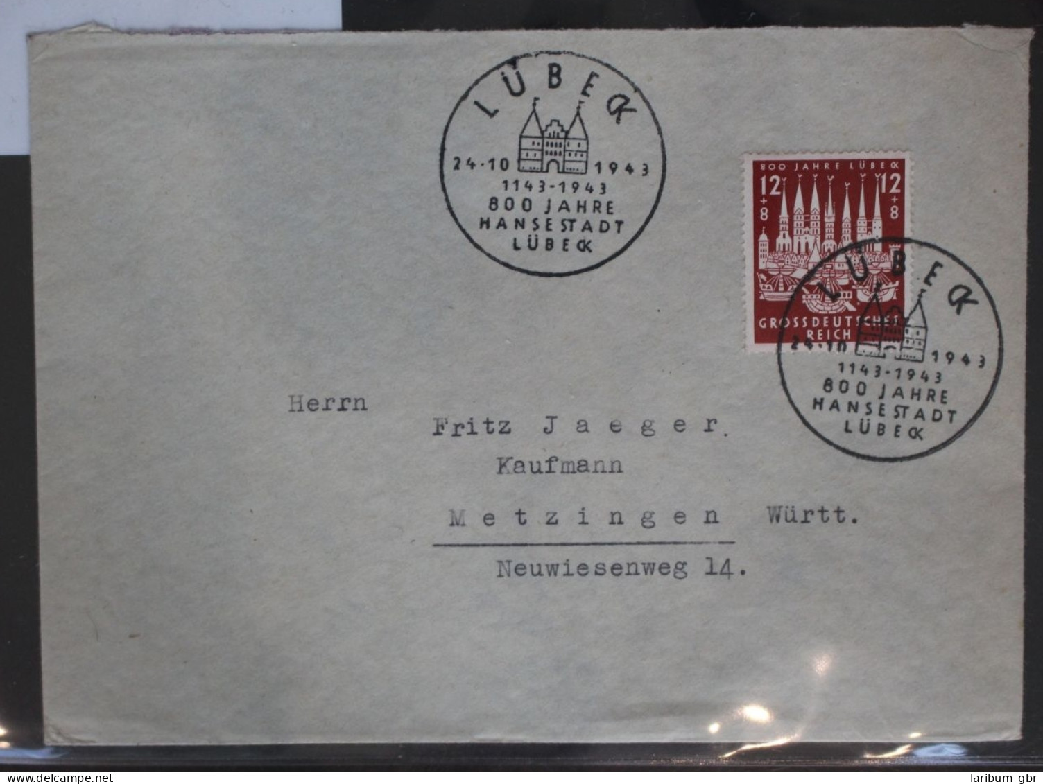 Deutsches Reich 862 Als Ersttagsbrief Stempel Lübeck #BC690 - Andere & Zonder Classificatie