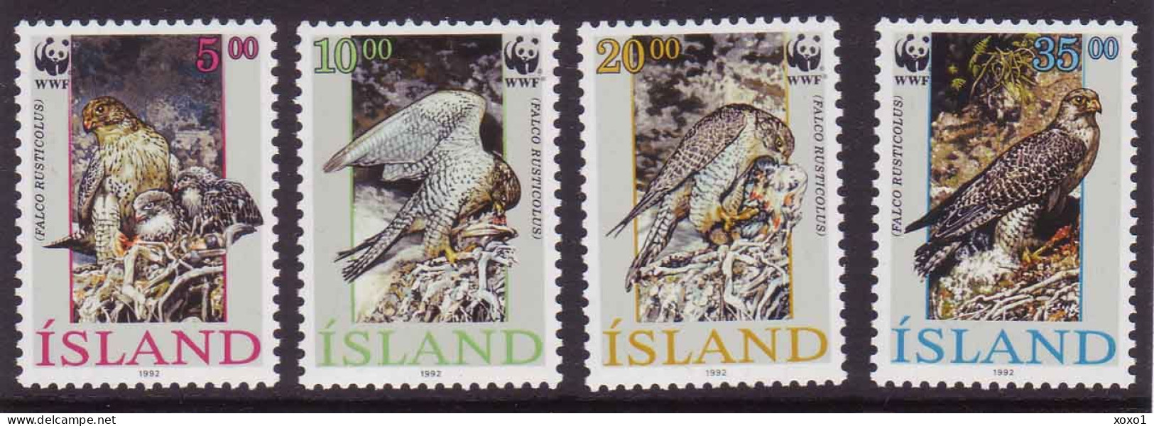 Iceland 1992 MiNr. 776 - 779 Island Birds Gyrfalcon (Falco Rusticolus) WWF 4v MNH** 5.50 € - Autres & Non Classés