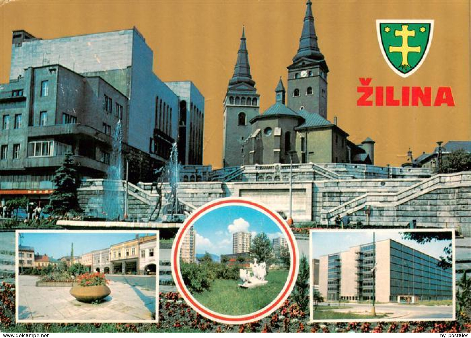 73942394 Zilina_Sillein_Silein_SK Teilansichten Kirche Stadtzentrum Hochhaeuser - Slovaquie