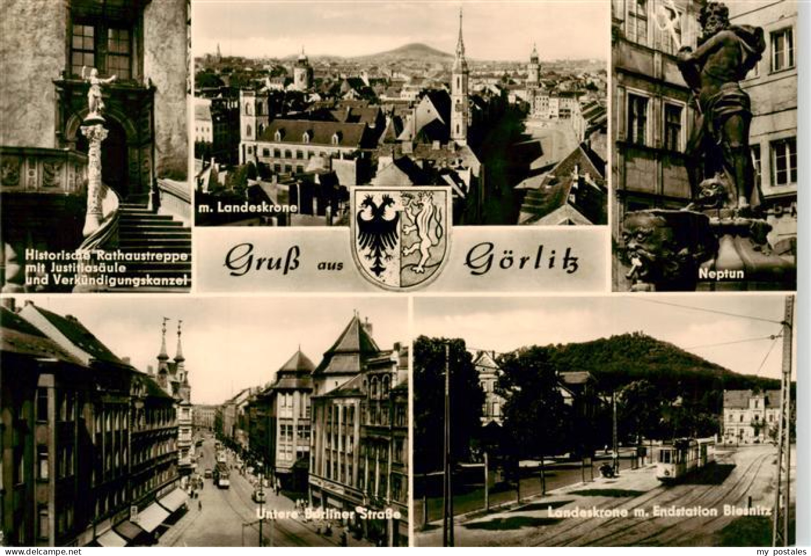 73901483 Goerlitz  Sachsen Historische Rathaustreppe Justitiasaeule Kanzel Panor - Görlitz