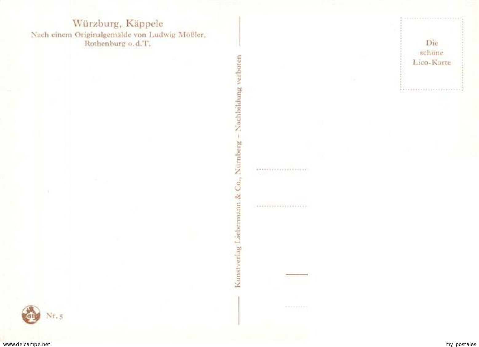 73901462 Wuerzburg Bayern Kaeppele L. Moessler Kuenstlerkarte  - Würzburg