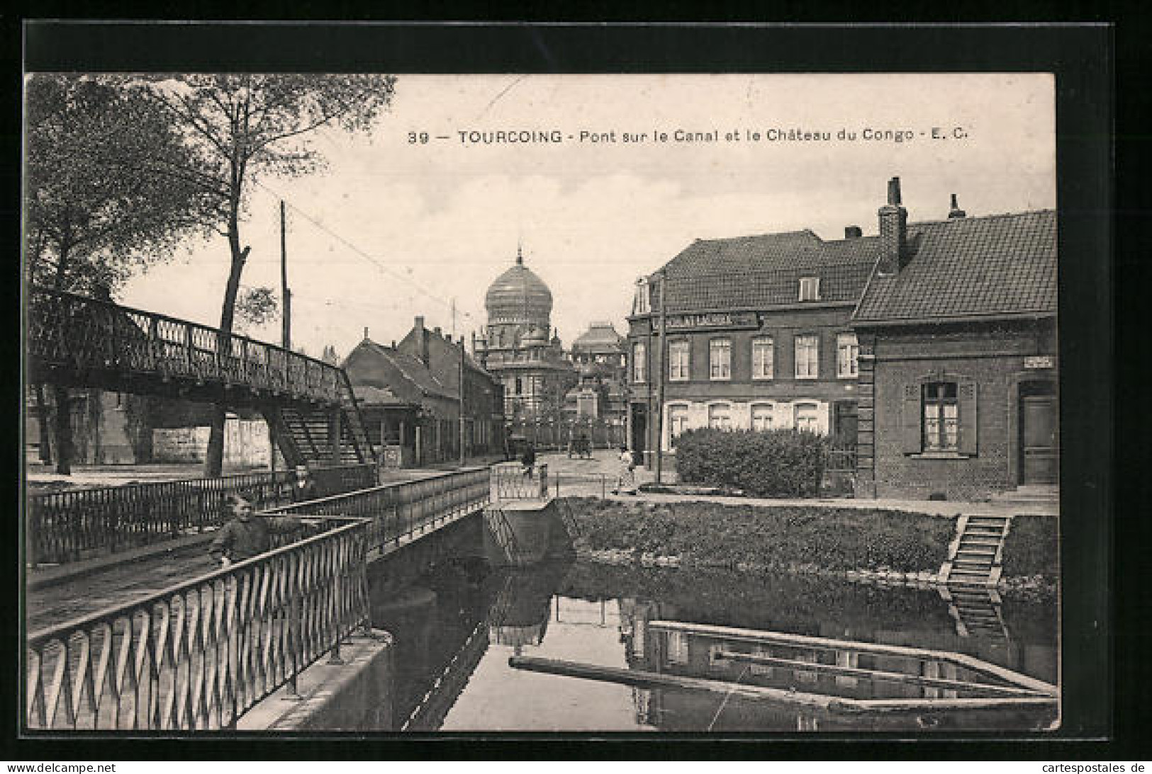 CPA Tourcoing, Pont Sur Le Canal Et Le Château Du Congo  - Tourcoing
