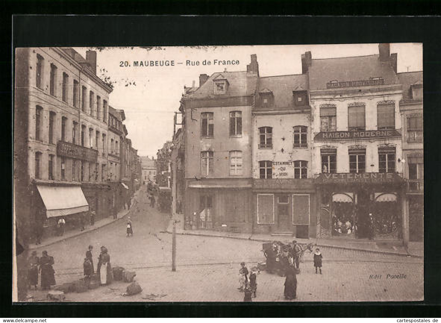 CPA Maubeuge, Rue De France, Maison Moderne, Estaminet Du Midi  - Maubeuge