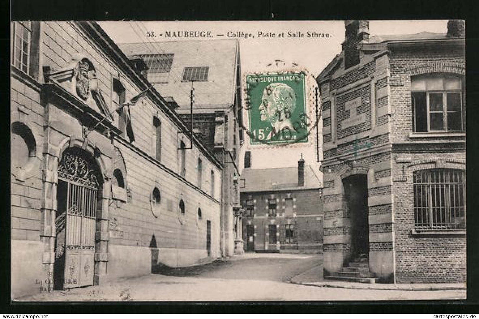 CPA Maubeuge, Collège, Poste Et Salle Sthrau  - Maubeuge