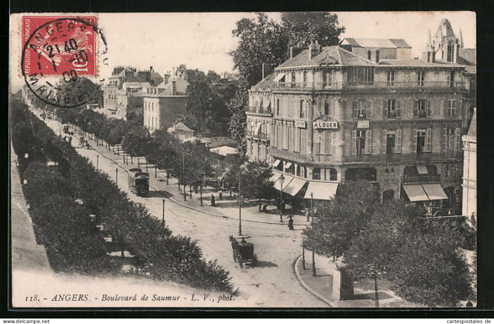 AK Angers, Boulevard De Saumur Et Tramways, Strassenbahn  - Tramways