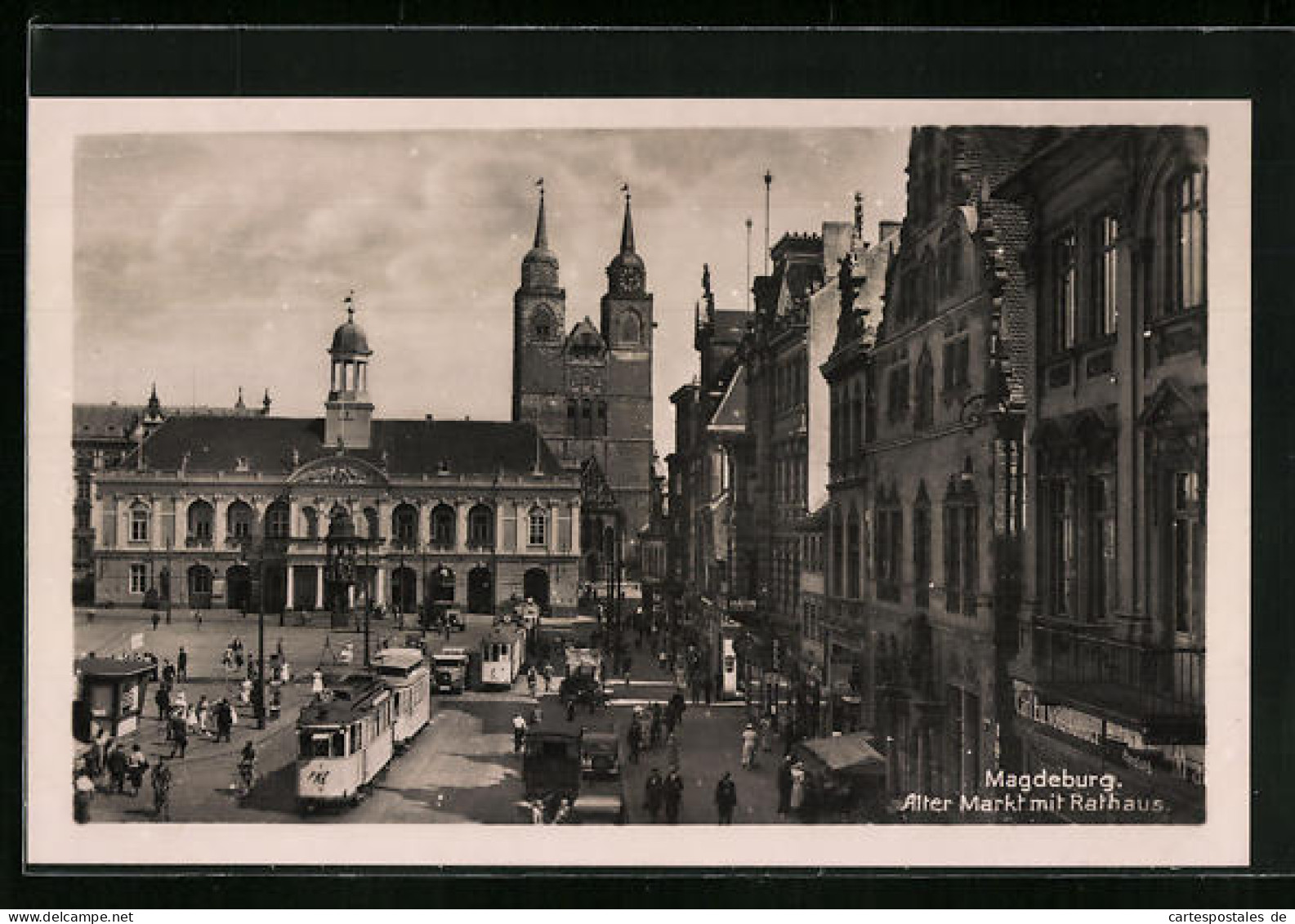 AK Magdeburg, Alter Markt Mit Strassenbahnen  - Tramways