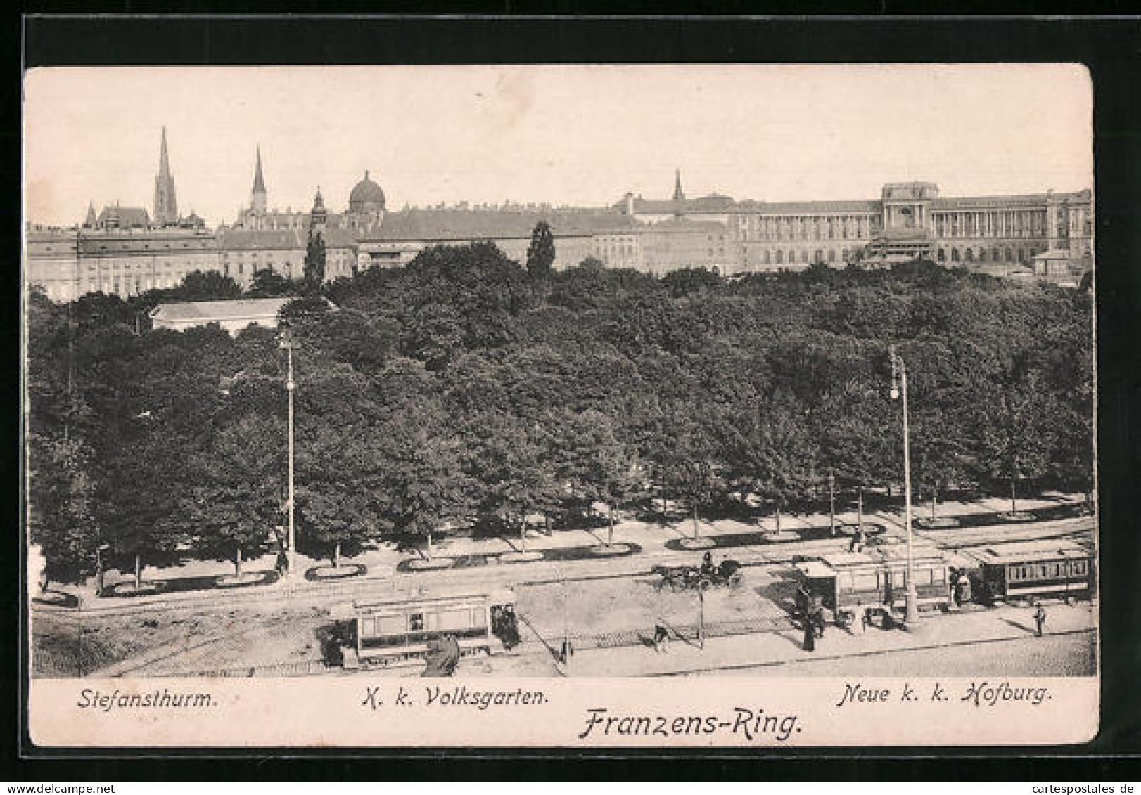 AK Wien, Franzens-Ring Mit Strassenbahnen  - Tram