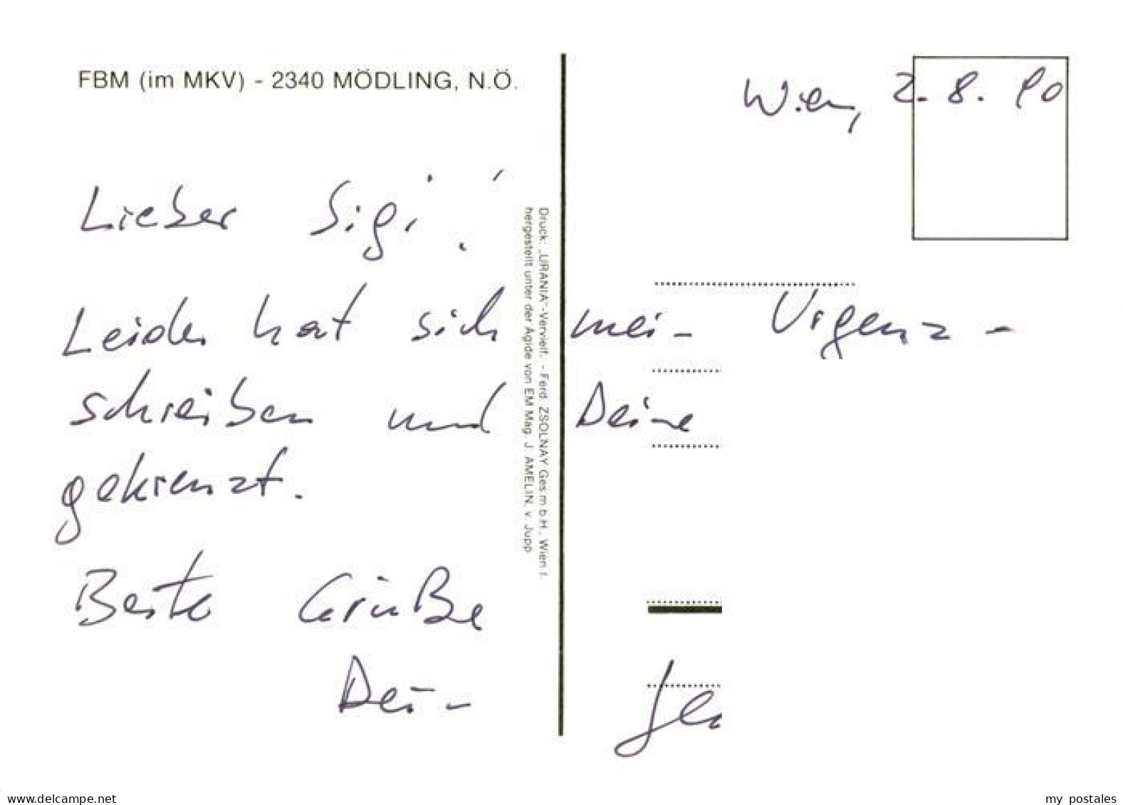 73901394 Moedling Niederoesterreich AT FBM Franzensburg Katholische Studentenver - Altri & Non Classificati