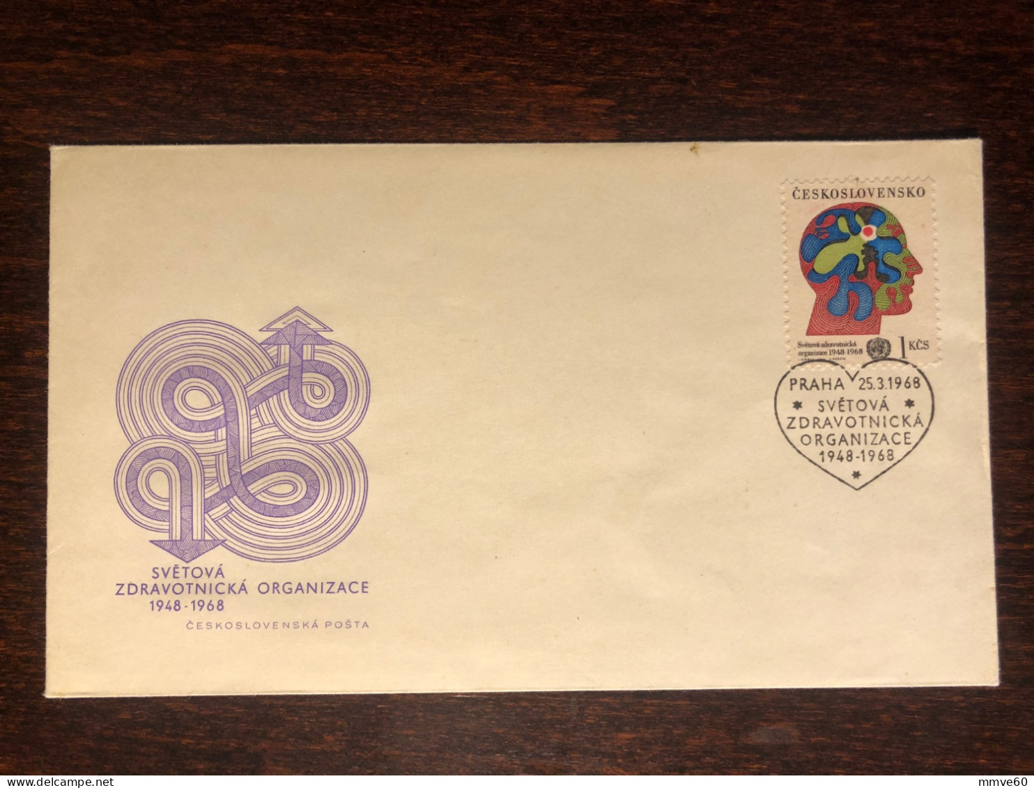 CZECHOSLOVAKIA FDC COVER 1968 YEAR WHO  HEALTH MEDICINE STAMPS - FDC