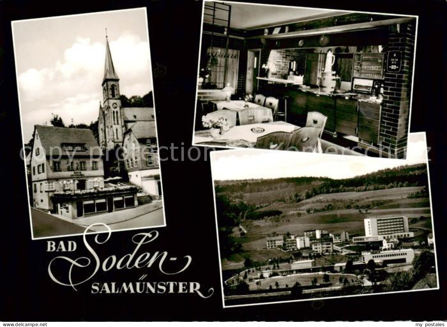 73862749 Bad Soden-Salmuenster Hotel Zum Stolzenberg Kirche Gaststube Panorama B - Other & Unclassified
