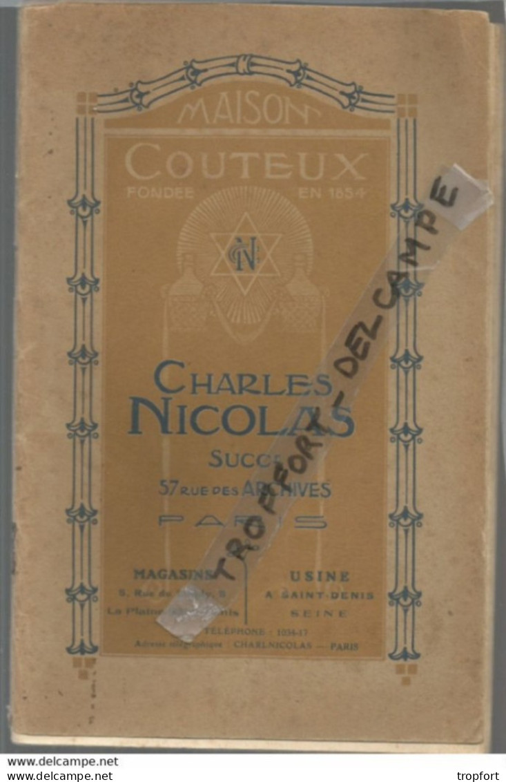PG / Vintage // CATALOGUE MAISON COUTEUX  70 PAGES  PARIS Charles NICOLAS - Advertising