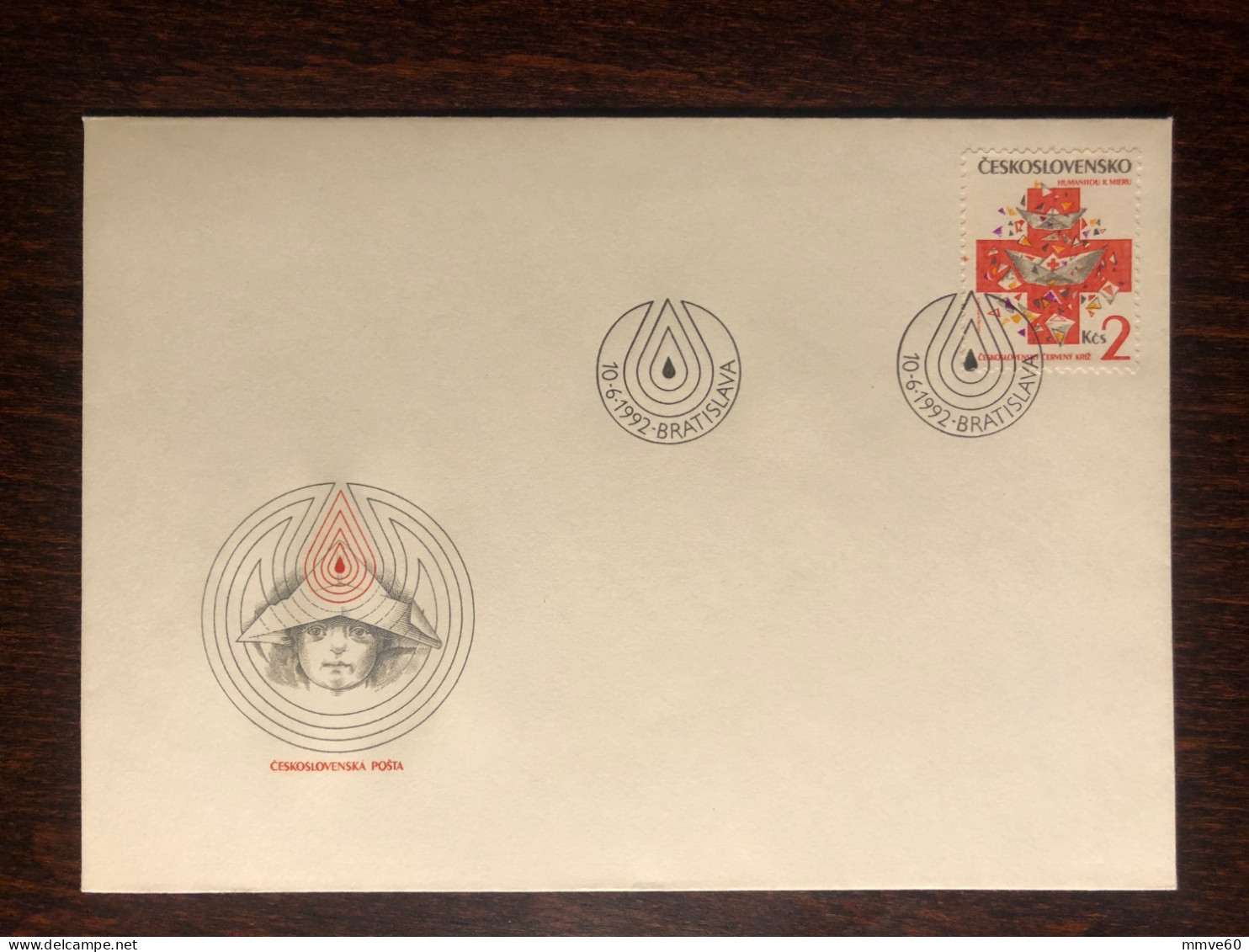 CZECHOSLOVAKIA FDC COVER 1992 YEAR RED CROSS HEALTH MEDICINE STAMPS - FDC