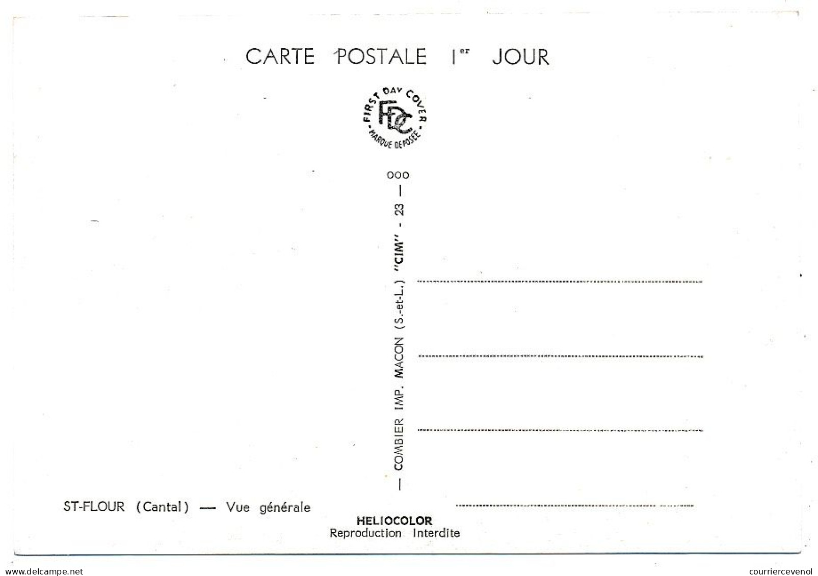 FRANCE => Carte Maximum - 0,60 F Saint-Flour - 15 Juin 1963 - St Flour (Cantal) - 1960-1969