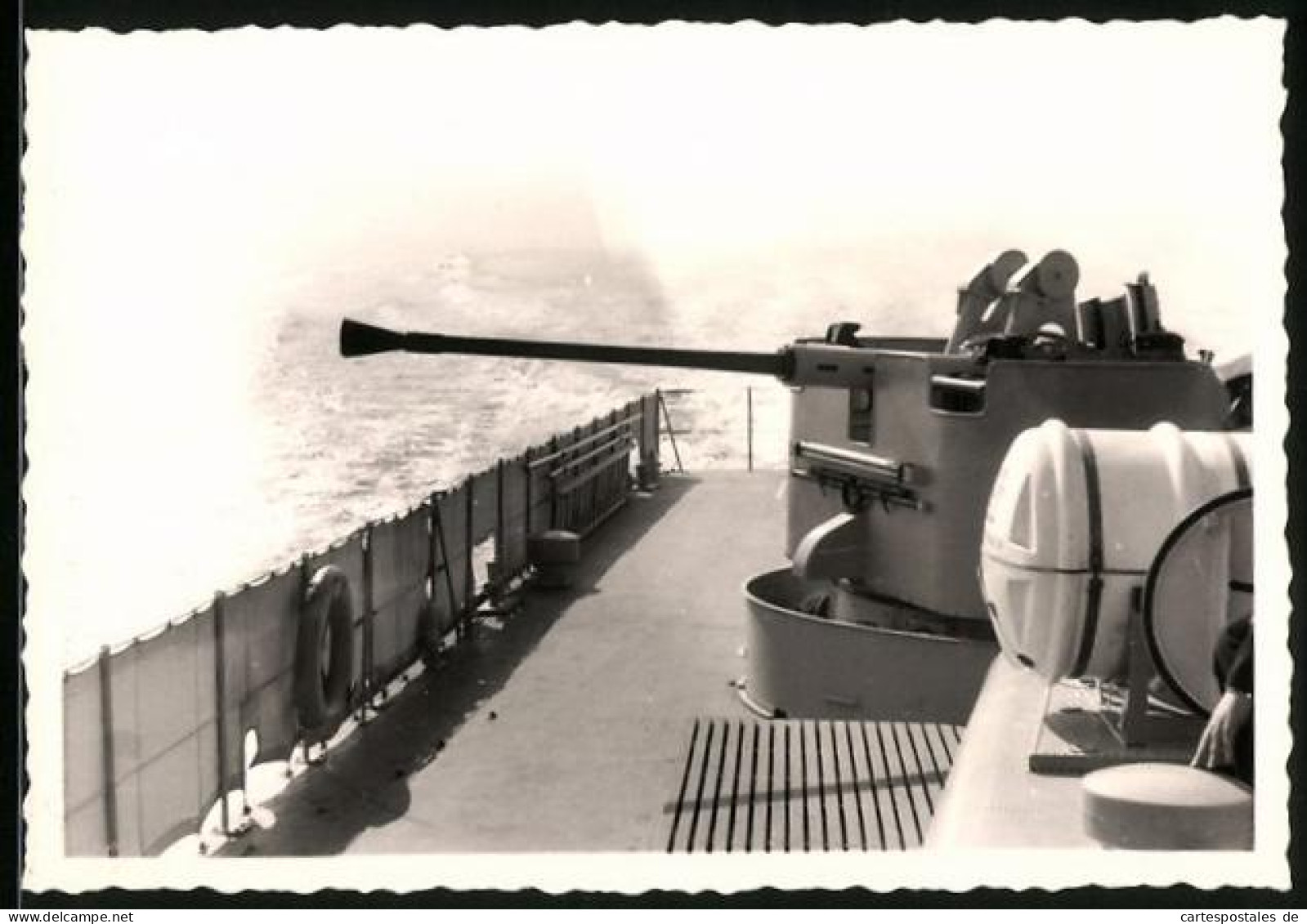 Fotografie Bundesmarine, Geschütz Auf Einem Torpedo-Schnellboot, Kriegsschiff  - War, Military