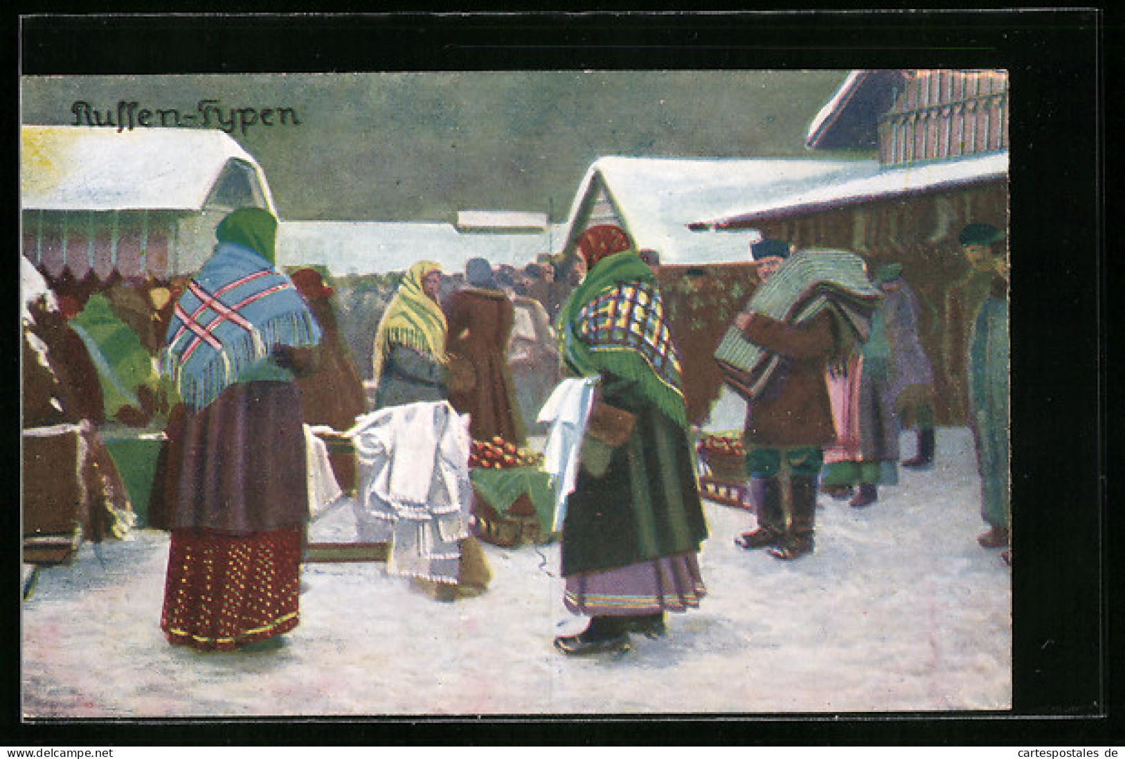 AK Russische Frauen In Tracht Auf Dem Markt  - Non Classés