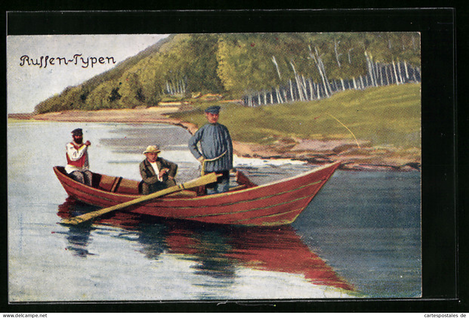 AK Russische Männer In Einem Ruderboot  - Non Classés