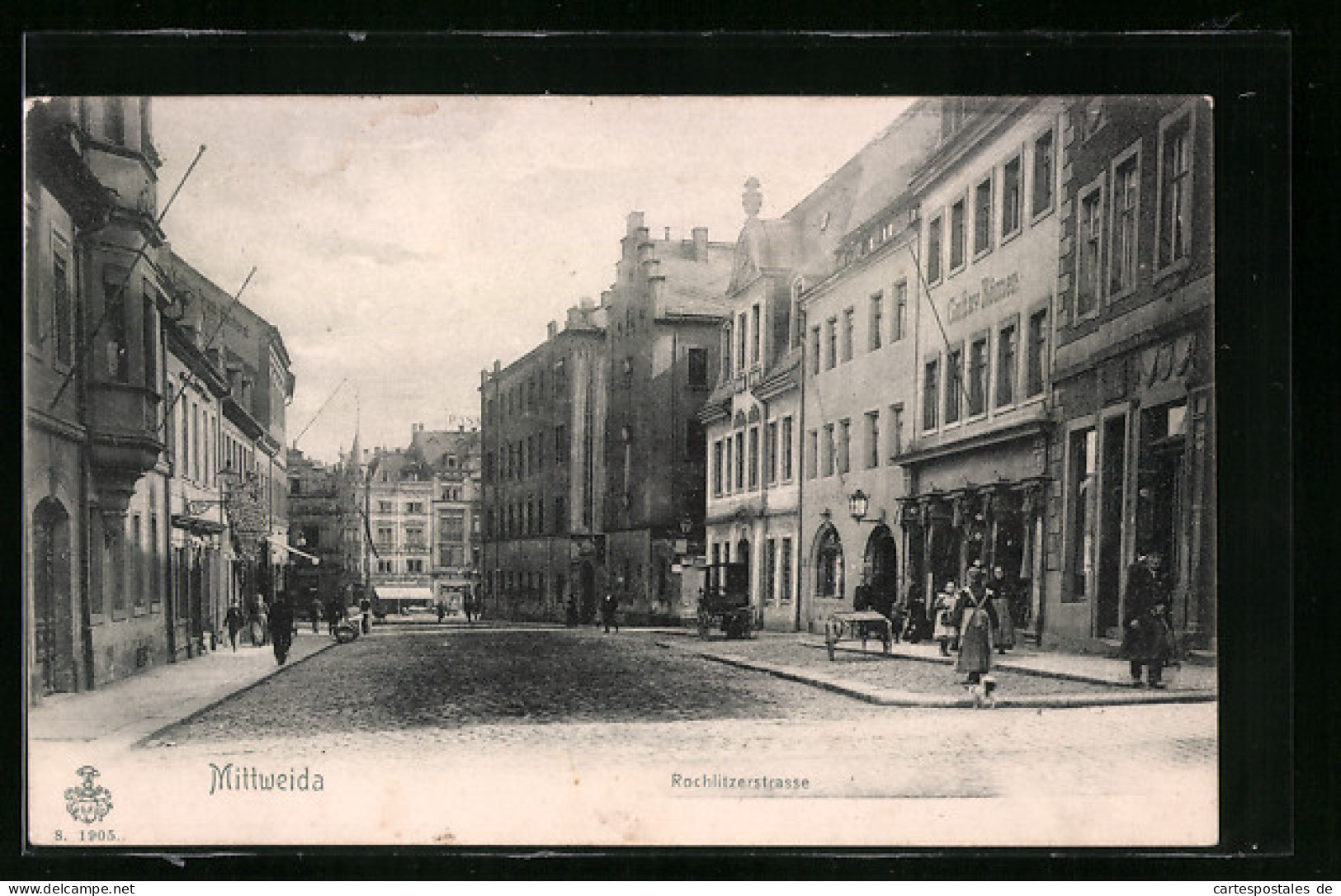 AK Mittweida, Blick In Die Rochlitzerstrasse  - Rochlitz