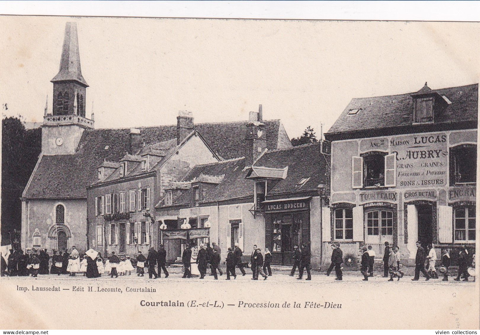 Courtalain (28 Eure Et Loir) Procession De La Fête Dieu - édit. Lecomte Carte Précurseur - Courtalain