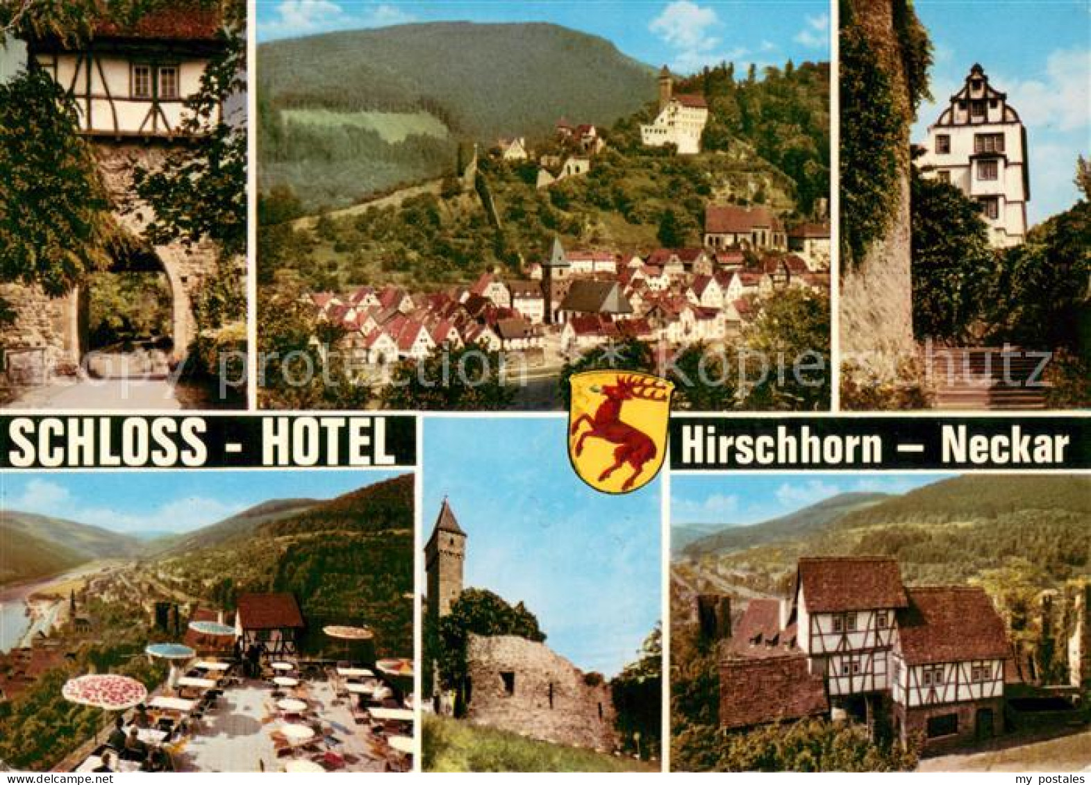73755061 Hirschhorn Neckar Schloss Hotel Terrasse Panorama Torbogen Hirschhorn N - Other & Unclassified