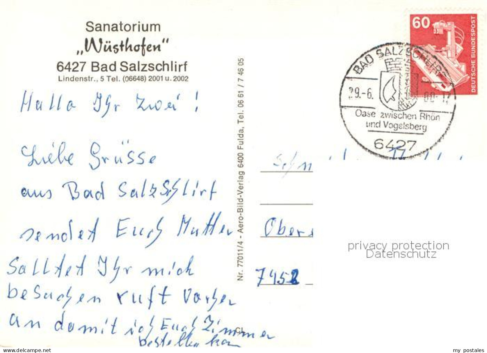 73755040 Bad Salzschlirf Sanatorium Wuesthofen Vestibuel Gruener Salon Schwimmba - Other & Unclassified