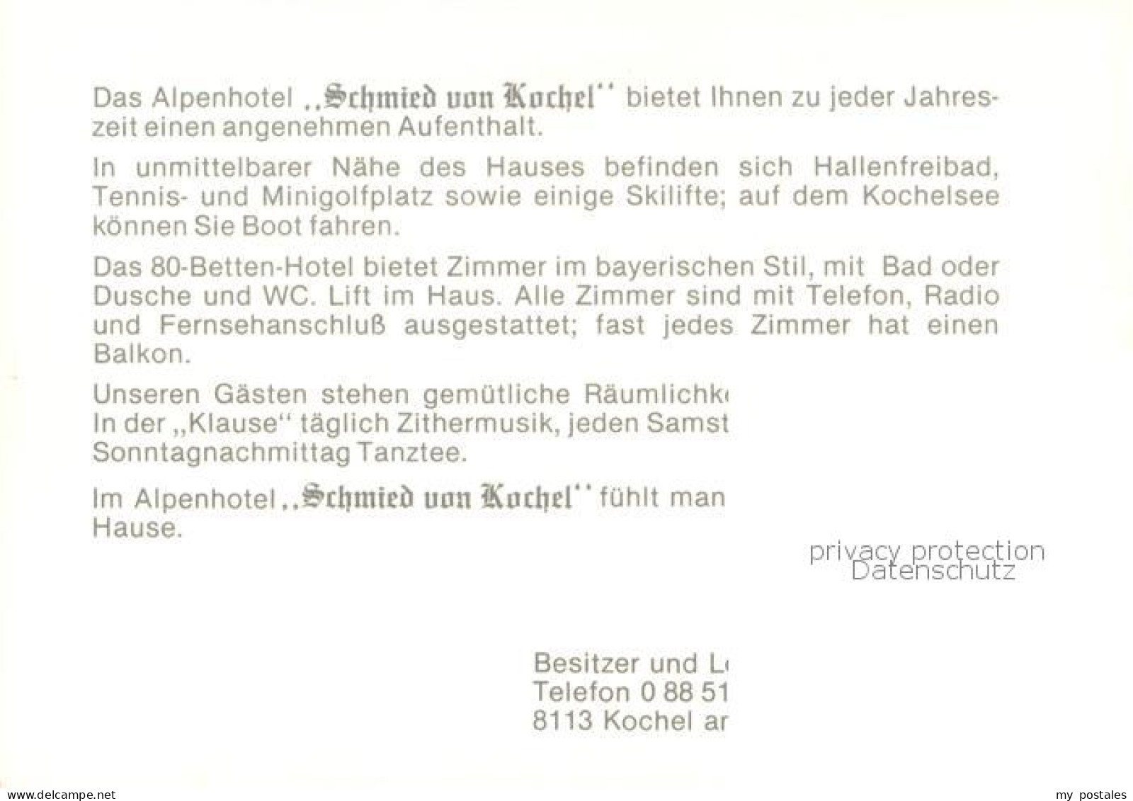 73754941 Kochel See Alpenhotel Schmied Von Kochel Kochel See - Autres & Non Classés