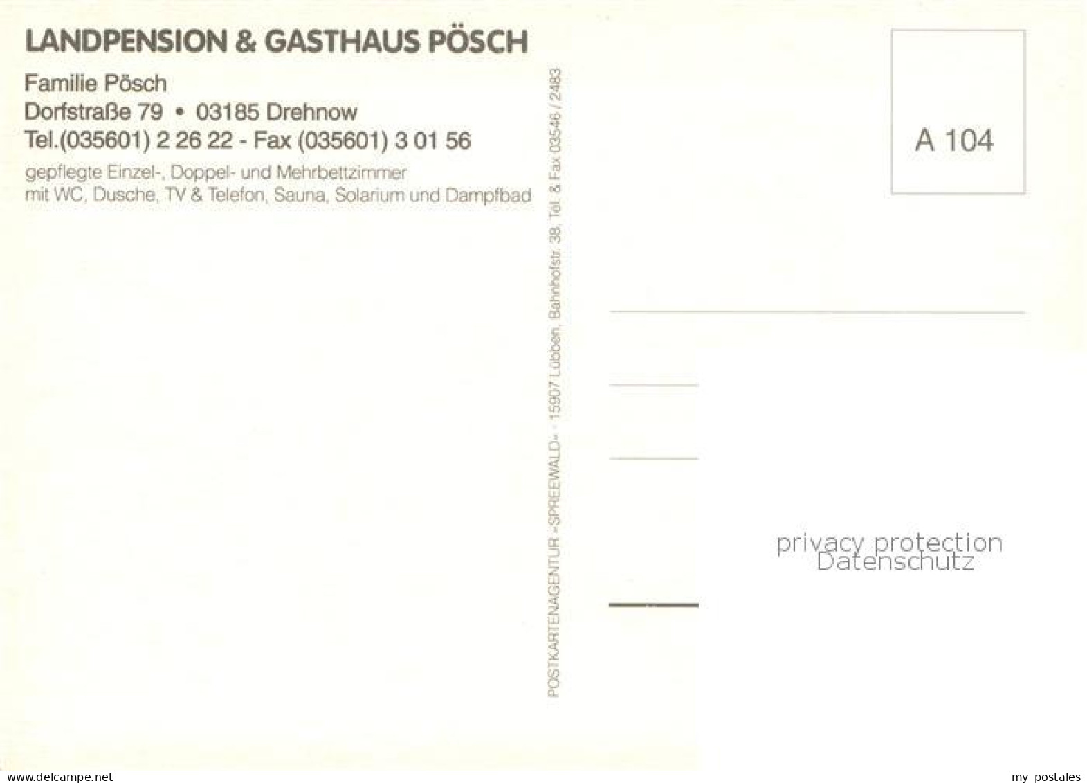 73754929 Drehnow Landpension Gasthaus Poesch Zimmer Bootspartie Treppenaufgang D - Andere & Zonder Classificatie