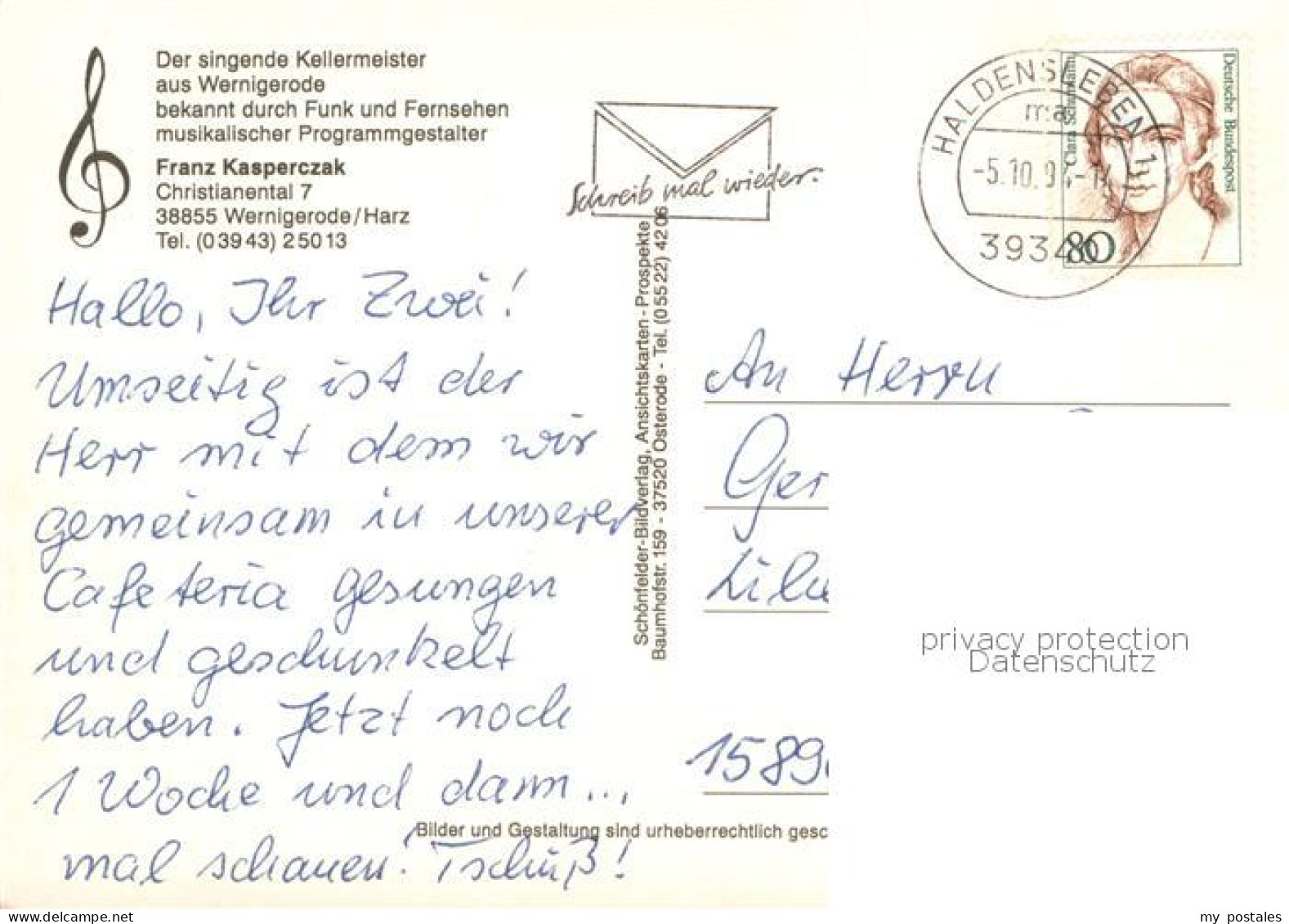 73754859 Wernigerode Harz Der Singende Kellermeister Franz Kazperczak Wernigerod - Wernigerode