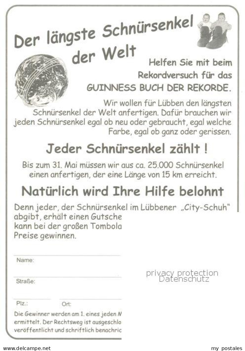 73754844 Luebben Spreewald City Schuhhaus Luebben Der Laengste Schnuersenkel Der - Lübben (Spreewald)