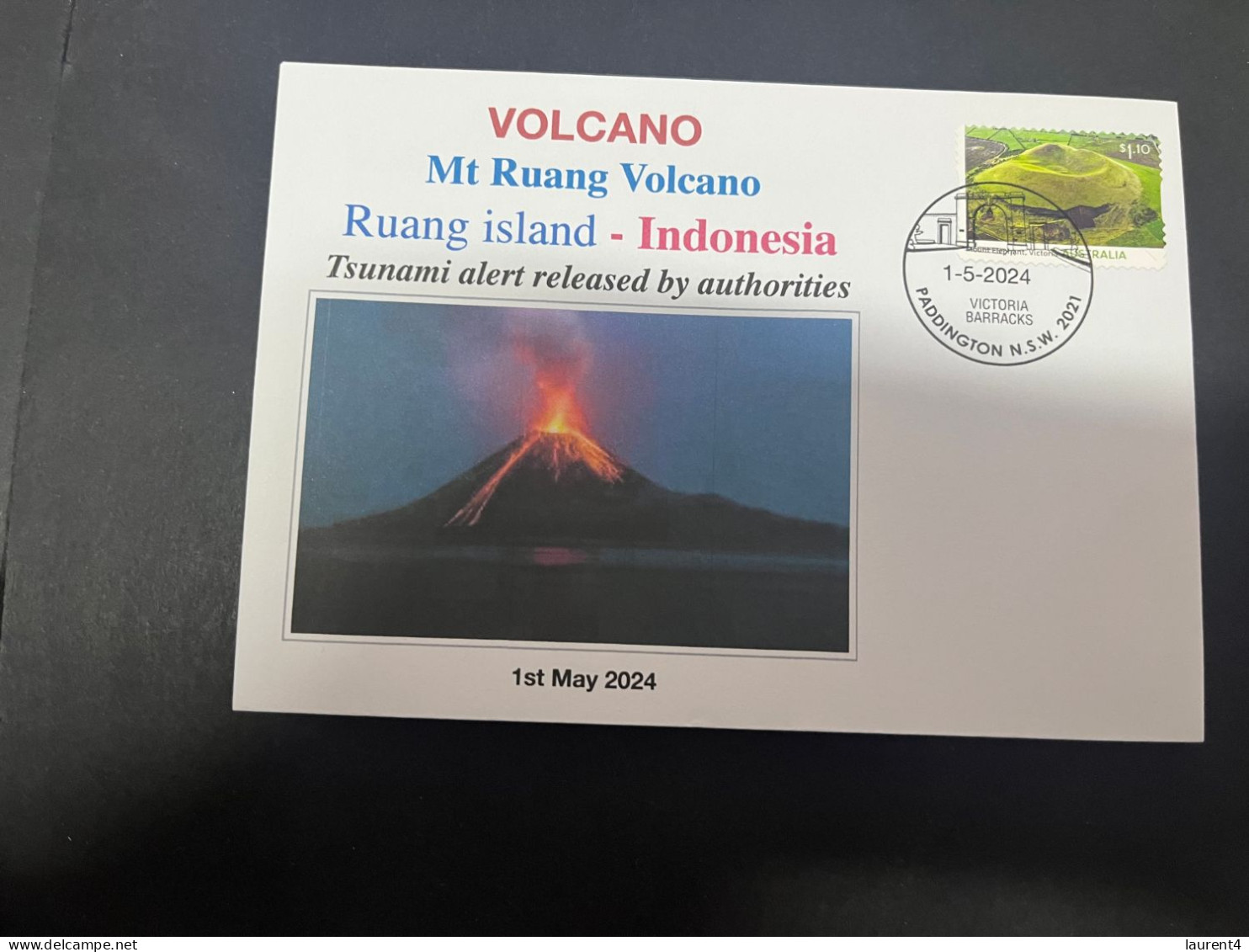 1-5-2024 (3 Z 27) Indonesia - Volcano Eruption In Ruang Island On 1 May 2024 + Tsunami Alert - Vulkane