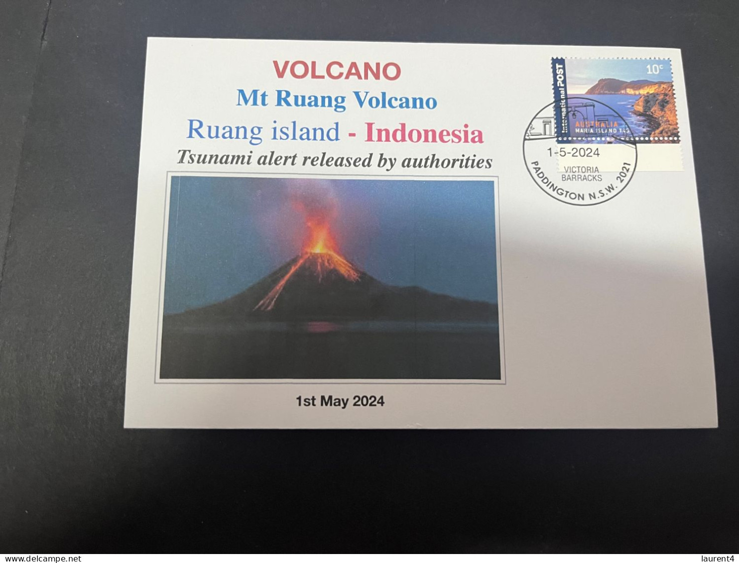 1-5-2024 (3 Z 27) Indonesia - Volcano Eruption In Ruang Island On 1 May 2024 + Tsunami Alert - Vulkane