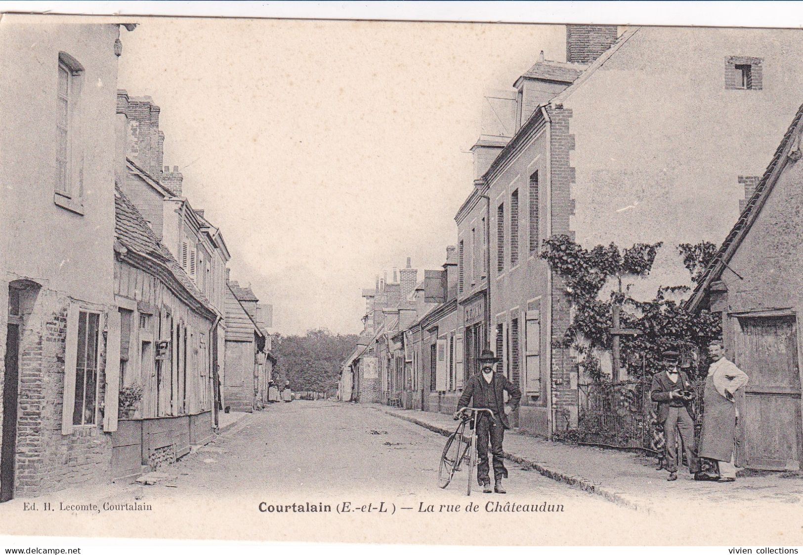 Courtalain (28 Eure Et Loir) La Rue De Châteaudun - édit. Lecomte Carte Précurseur - Courtalain