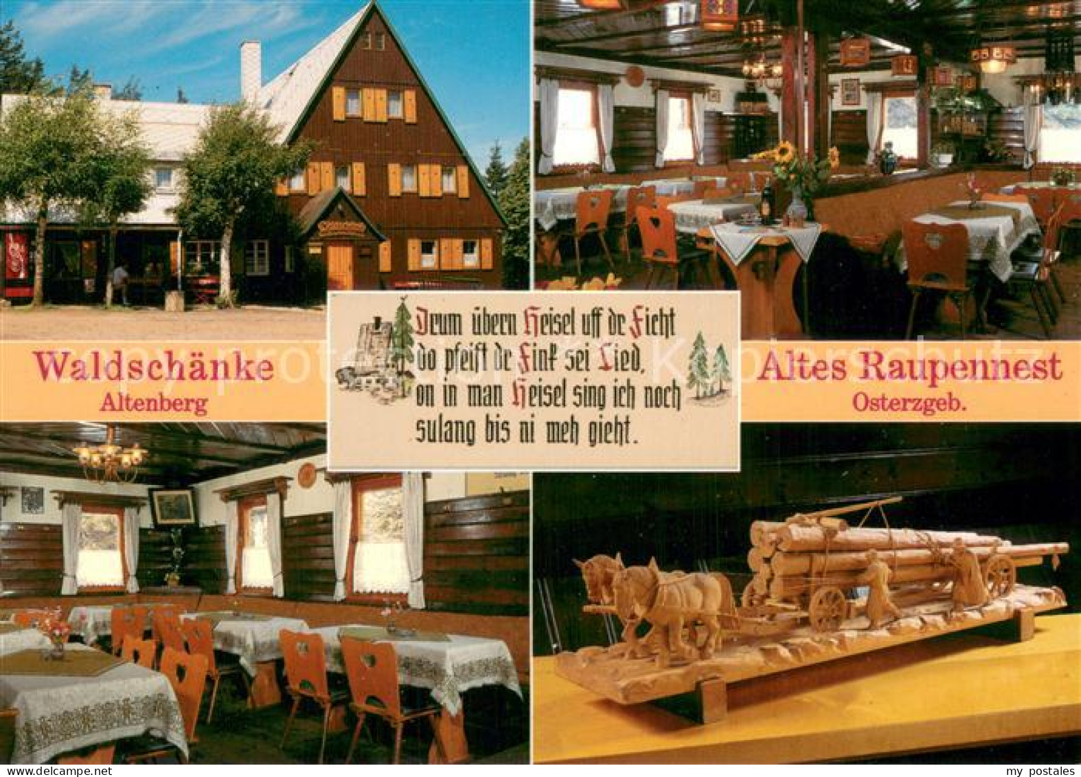 73754528 Altenberg Erzgebirge Waldschaenke Altes Raupennest Restaurant Holzschni - Geising