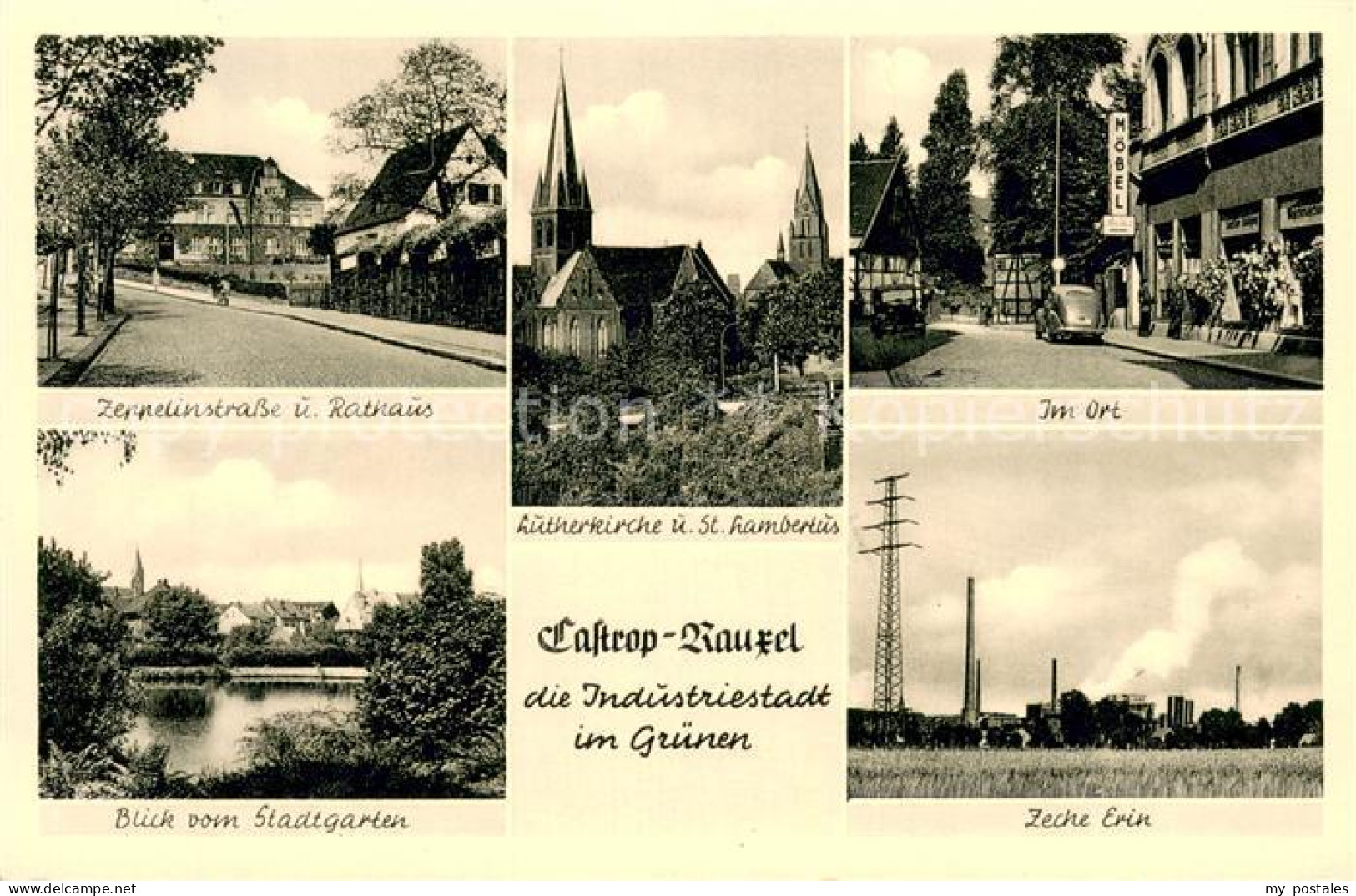 73754302 Castrop-Rauxel Lutherkirche U. St. Hambertus Zeche-Erin Stadtgarten Zep - Castrop-Rauxel