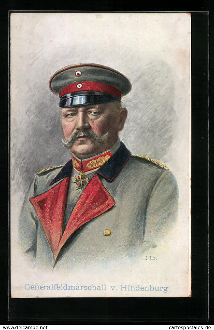 Künstler-AK Portrait Von Generalfeldmarschall V. Hindenburg  - Historical Famous People