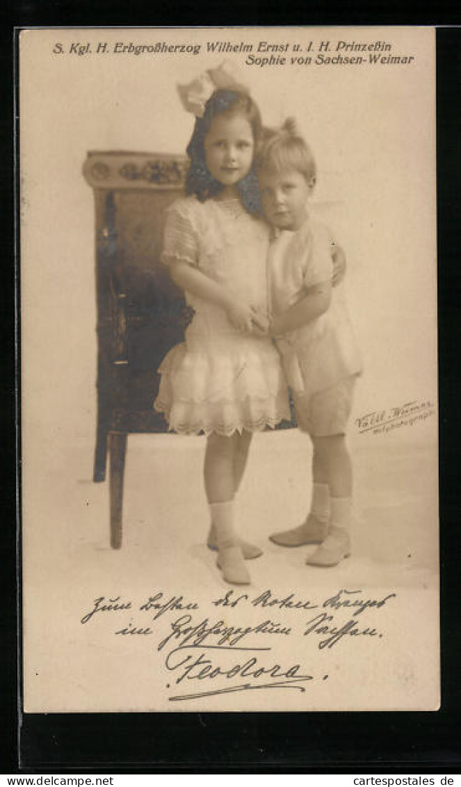 AK Erbgrossherzog Wilhelm Ernst Und Prinzessin Sophie Von Sachsen-Weimar-Eisenach  - Koninklijke Families