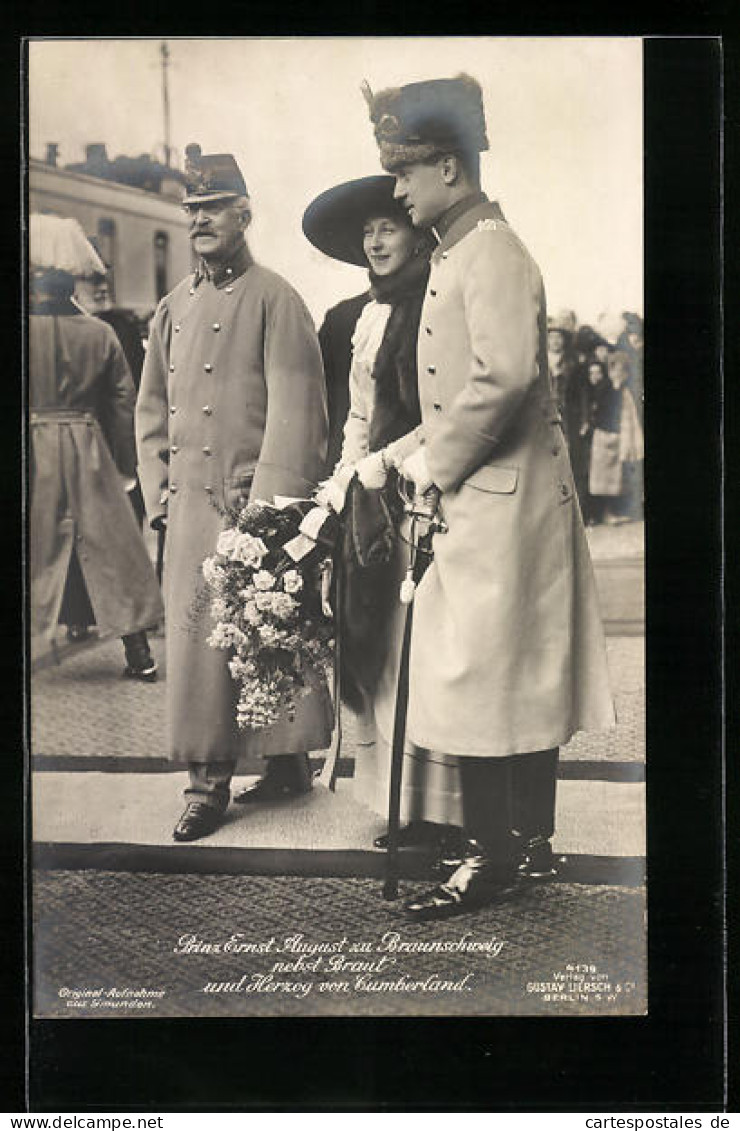 AK Prinz Ernst August Zu Braunschweig Nebst Braut Und Herzog Zu Cumberland  - Familias Reales