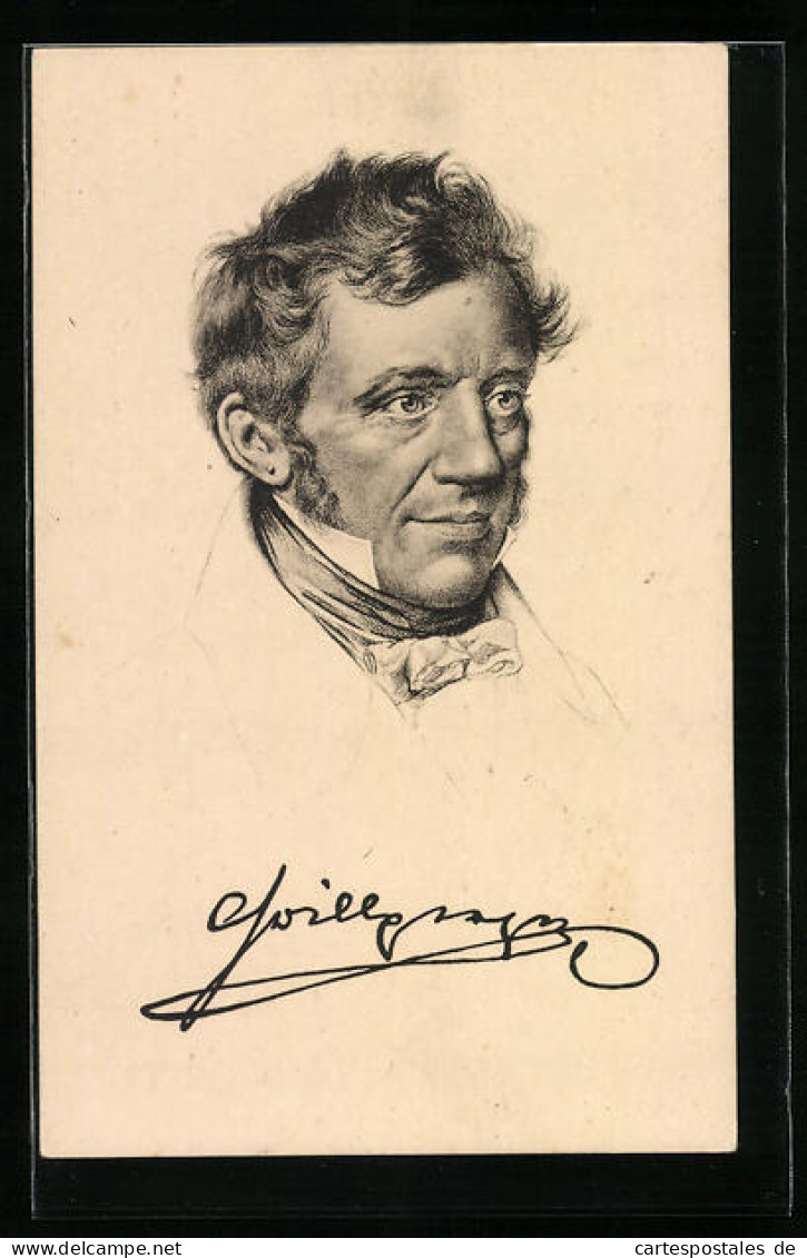 AK Franz Grillparzer, Portrait Des Dichters Und Lehrers  - Ecrivains