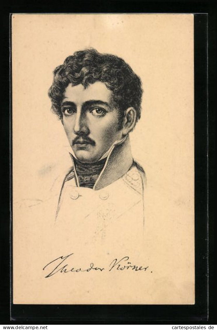 Künstler-AK Portrait Von Karl Theodor Körner  - Ecrivains