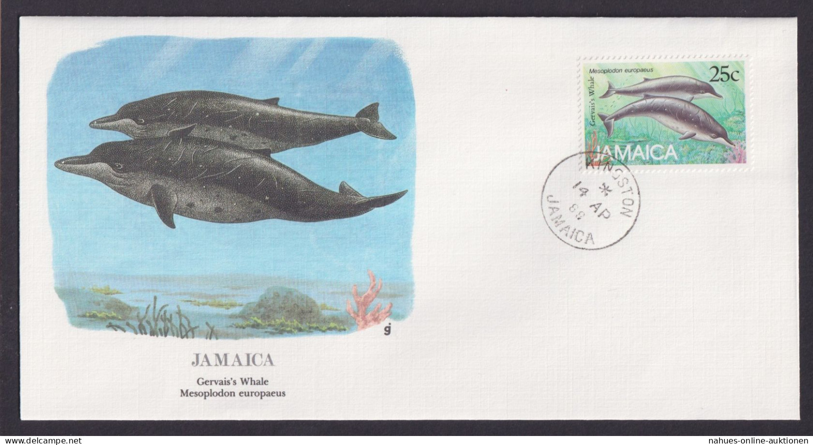 Jamaica Karibik Fauna Schnabelwale Schöner Künstler Brief - Jamaique (1962-...)