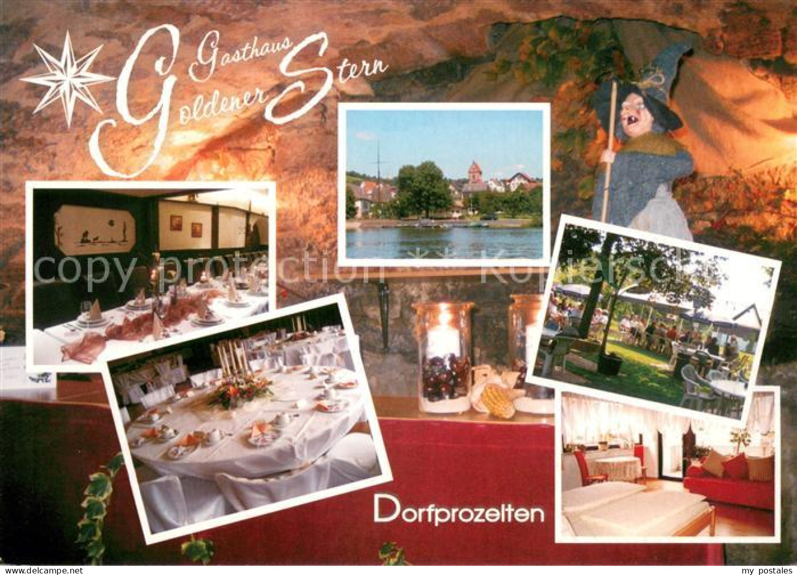 73646157 Dorfprozelten Gasthaus Goldener Stern Festtafel Gaststube Weiher Park Z - Autres & Non Classés