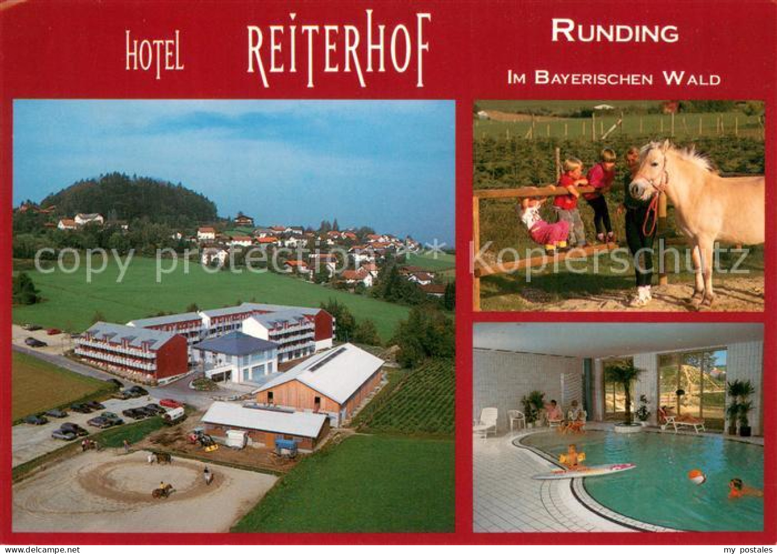 73646122 Runding Cham Hotel Reiterhof Fliegeraufnahme Pony Hallenbad Runding Cha - Autres & Non Classés