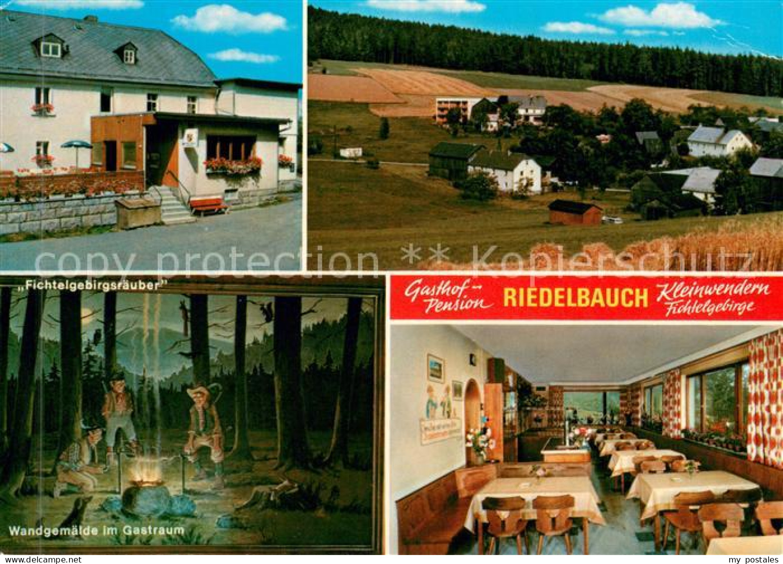 73645993 Kleinwendern Gasthof Pension Riedelbauch Restaurant Wandgemaelde Fichte - Autres & Non Classés