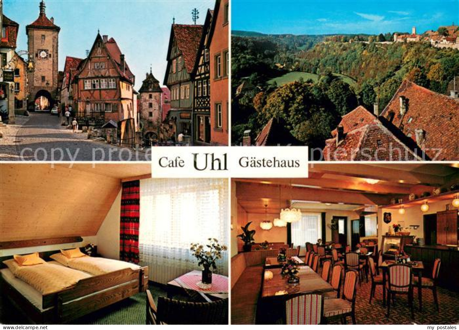 73645922 Rothenburg Tauber Cafe Uhl Gaestehaus Fremdenzimmer Altstadt Panorama R - Rothenburg O. D. Tauber