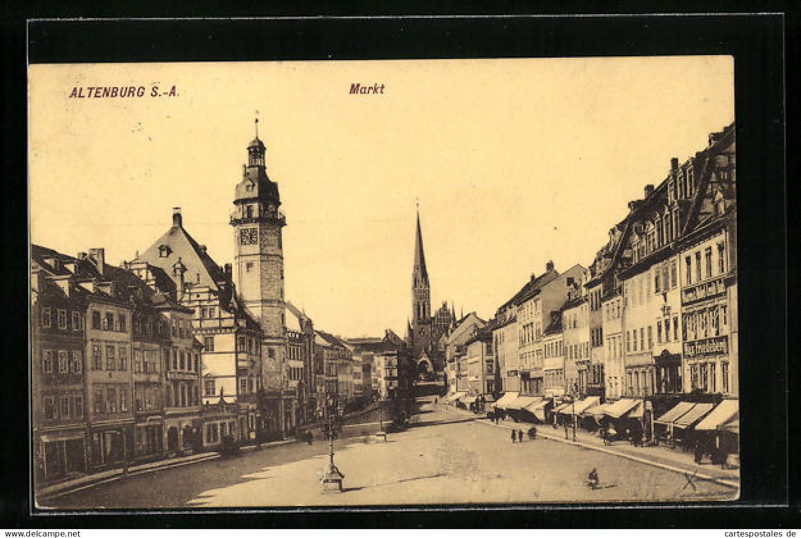 AK Altenburg S. A., Marktplatz Mit Kirche Und Geschäften  - Altenburg