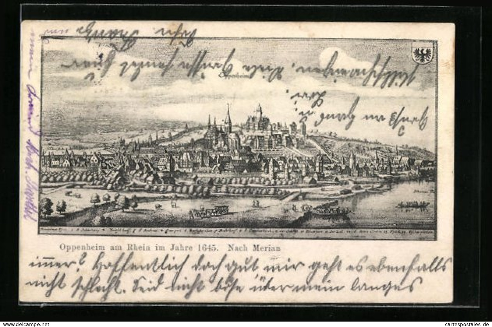 Künstler-AK Oppenheim A. Rhein, Ortsansicht Im Jahre 1645 Nach Merian  - Other & Unclassified