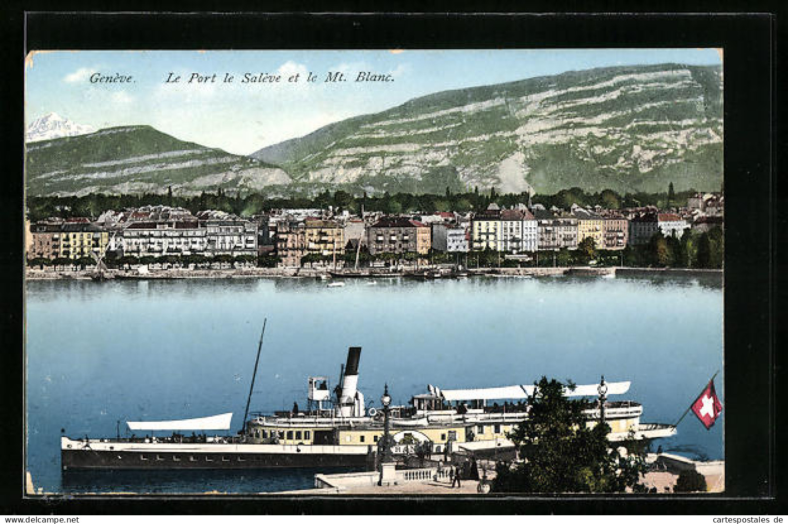 AK Genève, Le Port Le Salève Et Le Mt. Blanc  - Sonstige & Ohne Zuordnung