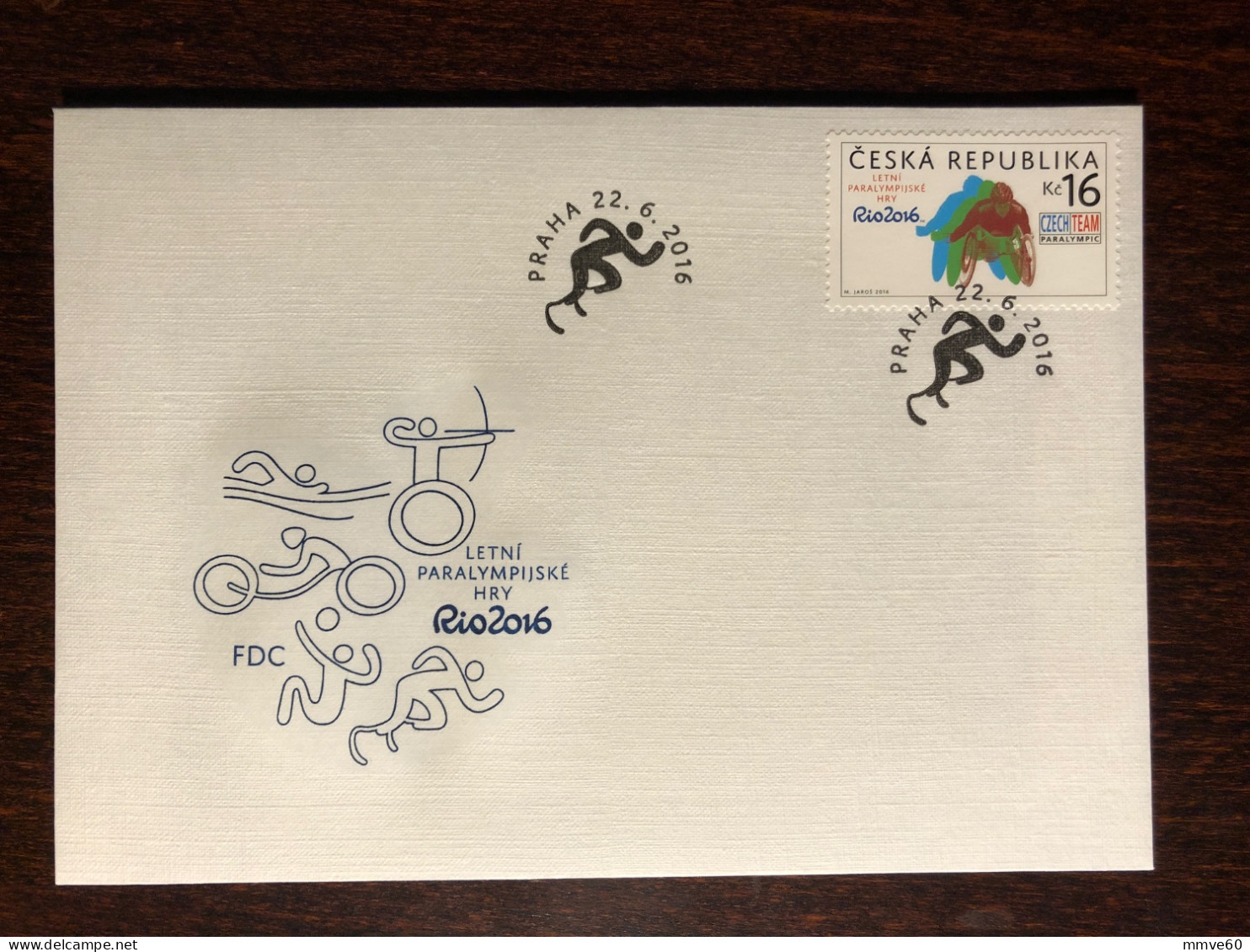 CZECH FDC COVER 2016 YEAR PARALYMPICS DISABLED SPORTS HEALTH MEDICINE STAMPS - FDC