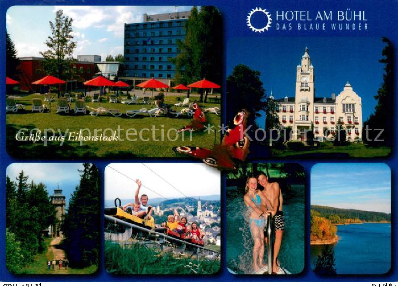 73645505 Eibenstock Hotel Am Buehl Rathaus Auersberg Mit Aussichtsturm Bobbahn B - Eibenstock